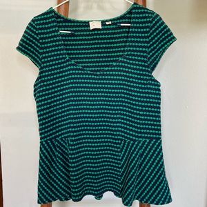 Anthropologie Peplum Top with Sweetheart Neckline, L